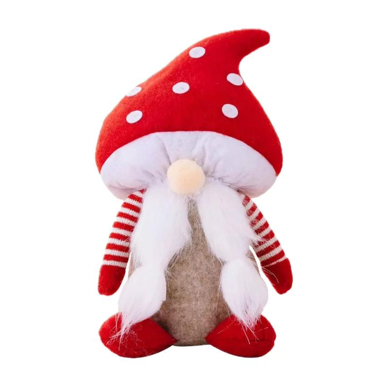 Exclusive polka dot red hat old man mushroom toys Christmas plush Dolls