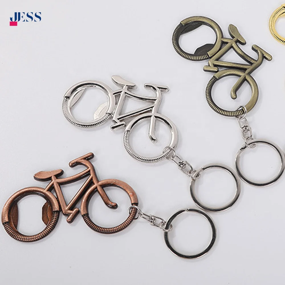 New Personality Bicycle Shape Metal Bottle Opener Keychain Custom Logo Keyring