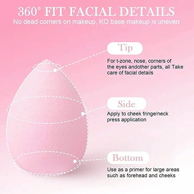 Wholesale Hydrophilic Polyurethane Cosmetic Puff Super Soft Beauty Foundation Makeup Sponge Blender Case 4Pcs/set Makeup Egg