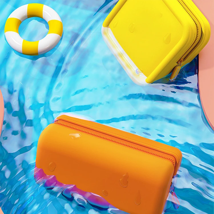 OEM ODM ready to ship silicone cosmetic zipper pouch silicone coin pouch