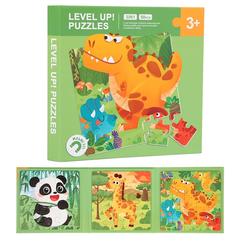 2024 new products wooden Cartoon Animals Learning paper Puzzles toy Montessori early educational enlightenment toys For children