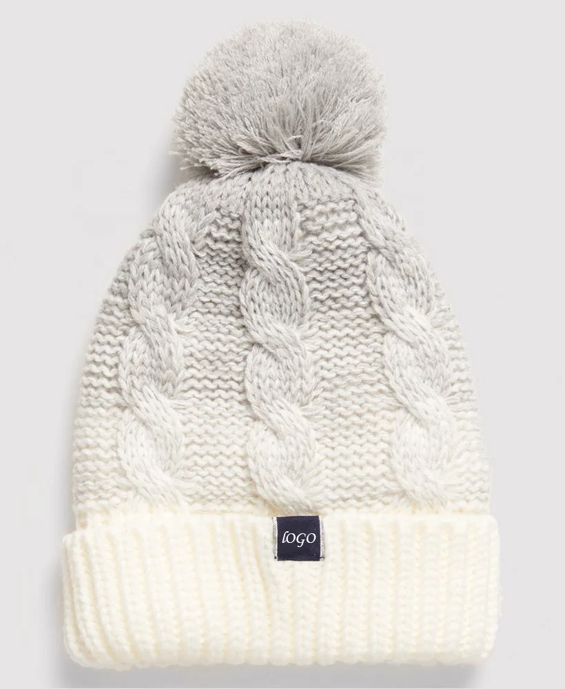 Custom logo Wholesale Winter Warm Soft Beanie Hat Knitted Hat with Pom China cap manufacturer