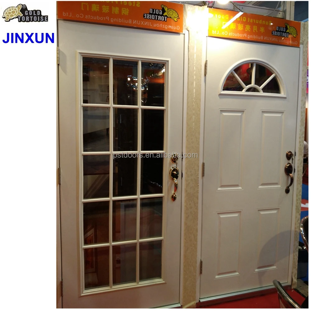 White Primed Steel Entrance Door With Wood Jamb