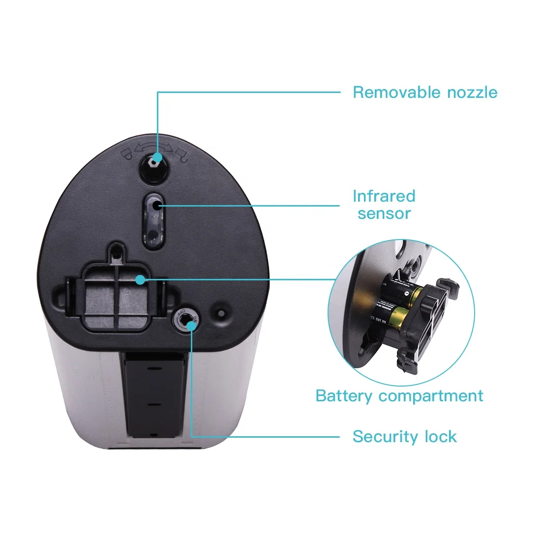 AIKE AK1209 New Design Commercial bathroom accessories ABS Plastic Wall Mounted Automatic Liquid Soap Dispenser 850ml