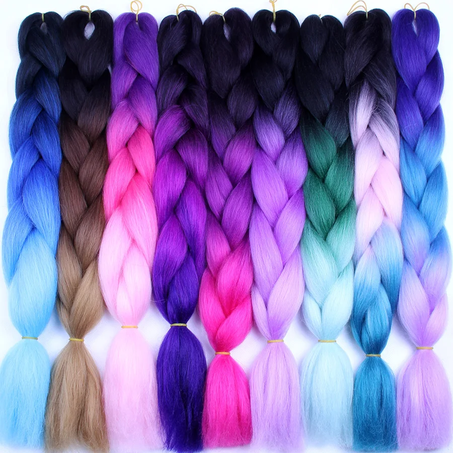 100g ombre braiding hair synthetic fiber hair 24inch hair extention