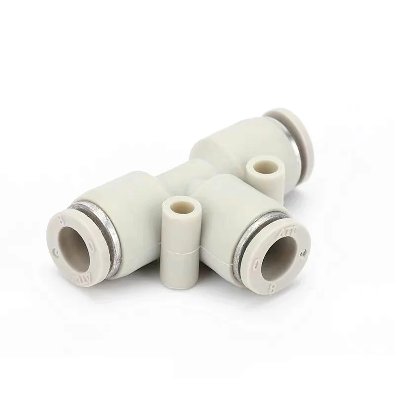 Off-The-Shelf Quick Action Plastic Gas Pipe Joint T-Type Pneumatic Joint Tee Reducer Reducer