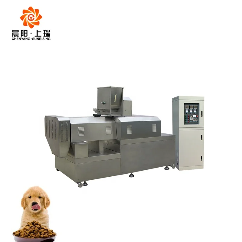 Automatic inflated kibble small dog wet extruder canned dry making pellet pet food machine line