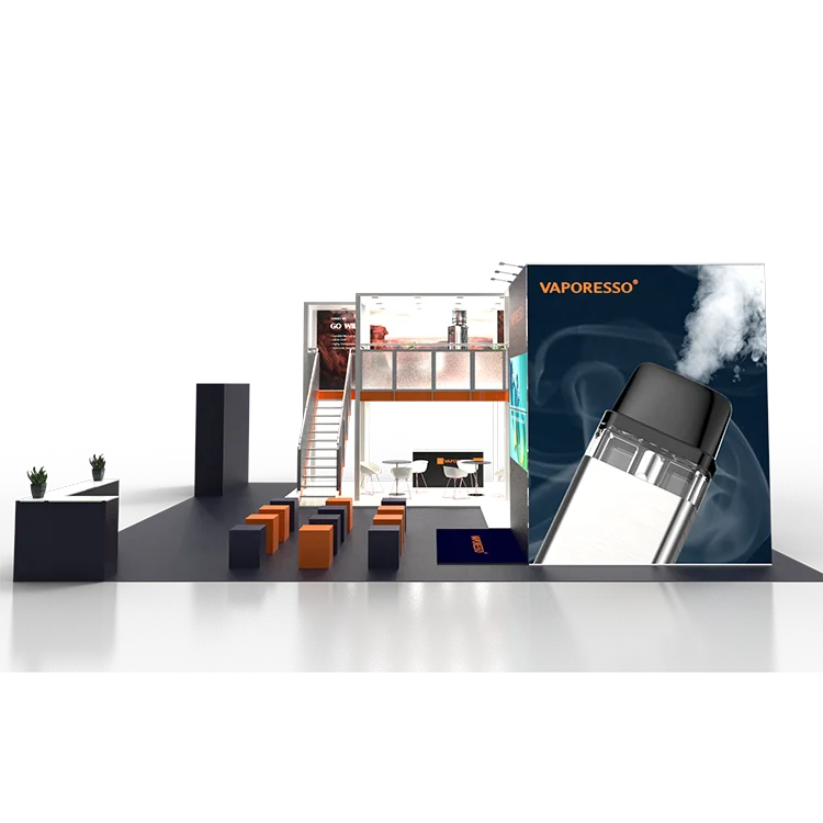 Custom Double Deck Trade Floor booth ands Aluminum Modular Show two Levels Design Fair Seg  Two Storey Exhibition Booth