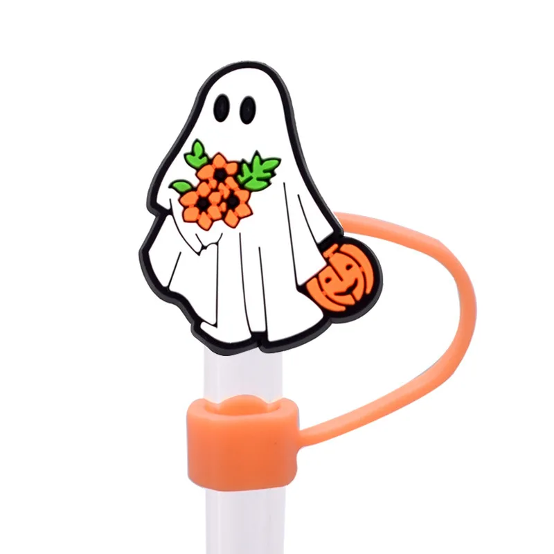 CIVI Straw Covers Cap 2-3cm Halloween Theme Straw Topper Protectors Dust-Proof Drinking Reusable Straw Tips Lids