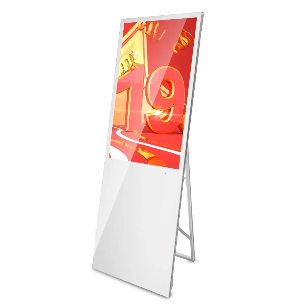 Portable 43 49 55  Inch LCD Advertising Totem Digital Signage Kiosks with CMS Software Advertising Player