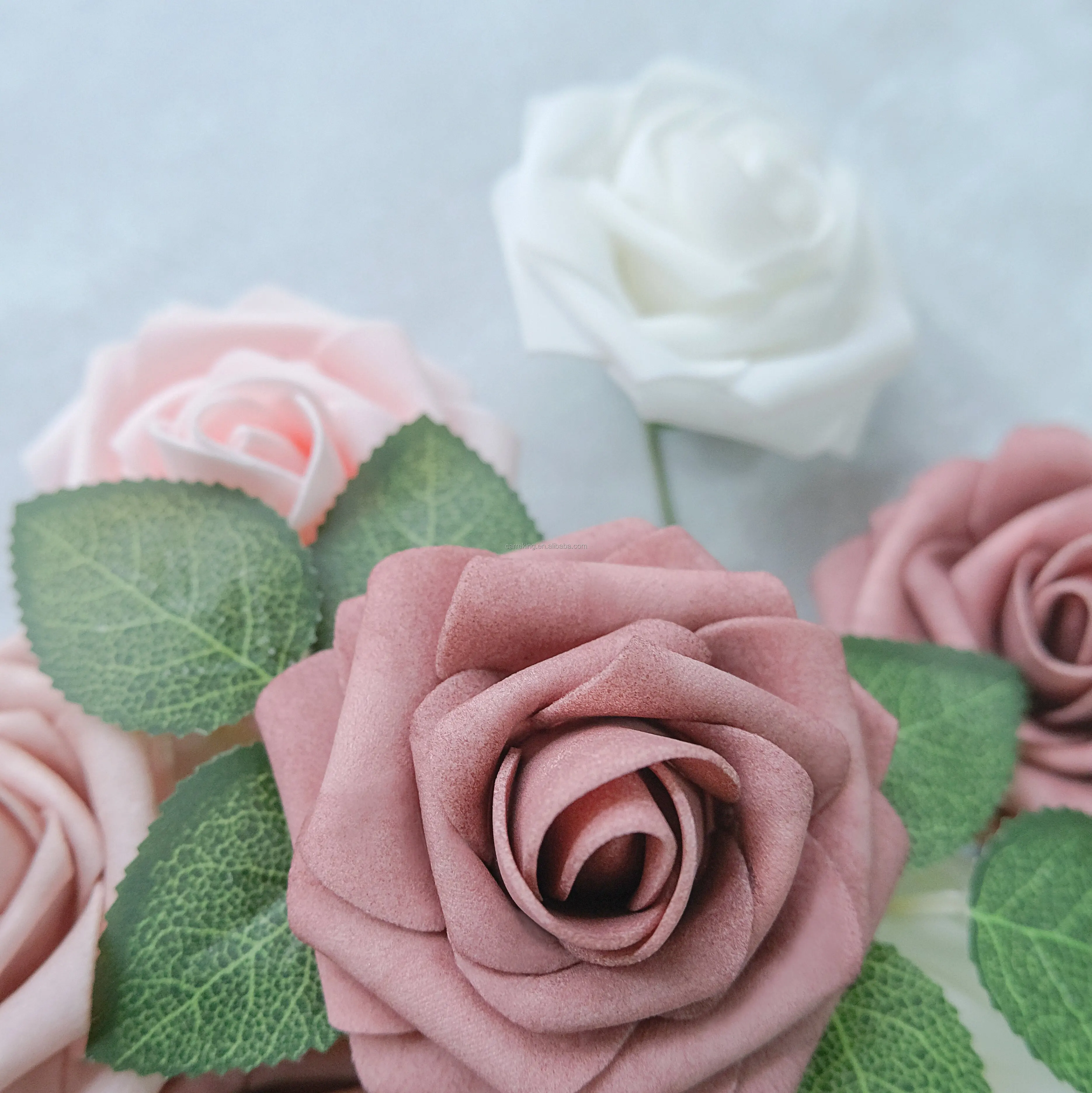 New Products Artificial Flowers Shades Of Dusty Rose Flower With Stems For DIY Wedding Bouquets Centerpieces Baby Shower Party