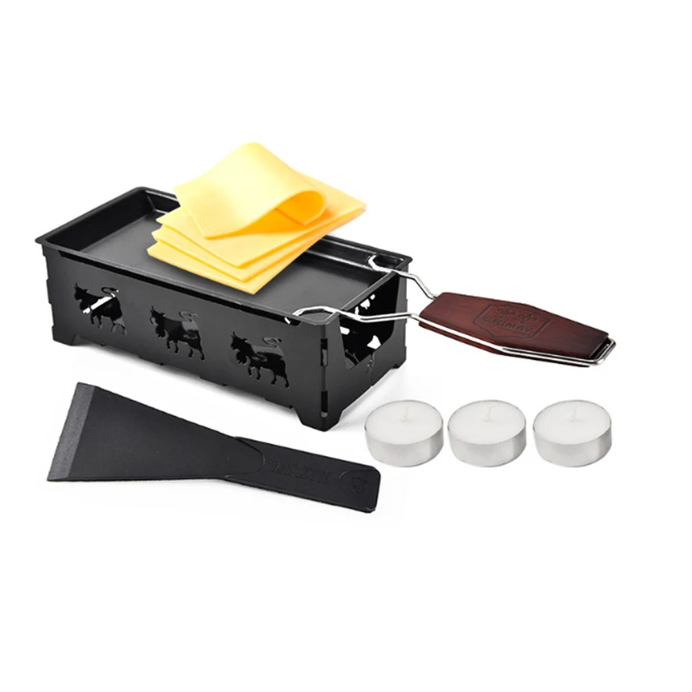 Grill Cheese Raclette Set Non-stick Griller Mini BBQ Cheese Board Baked Oven Iron Swiss Cheese Melter Pan Tray