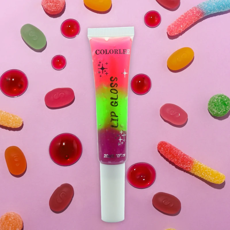 Factory Soft Tube Rainbow Lip Gloss 3 Color in 1 Smooth Lip Tint  Vegan Cruelty Free Lip Beauty