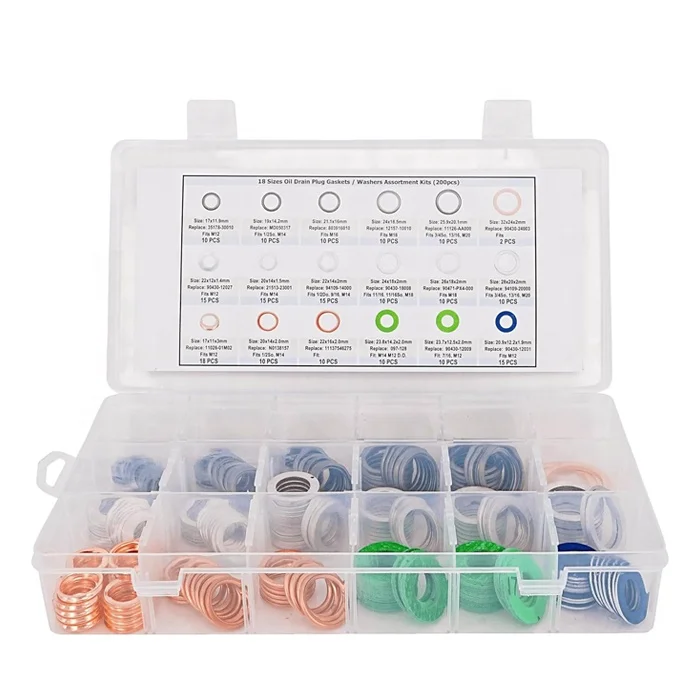Oil Drain Plug Gaskets Washers Assortment Kits Fit for Toyota Subaru Chevrolet 11026-01M02 90430-12031 MD050317 803916010