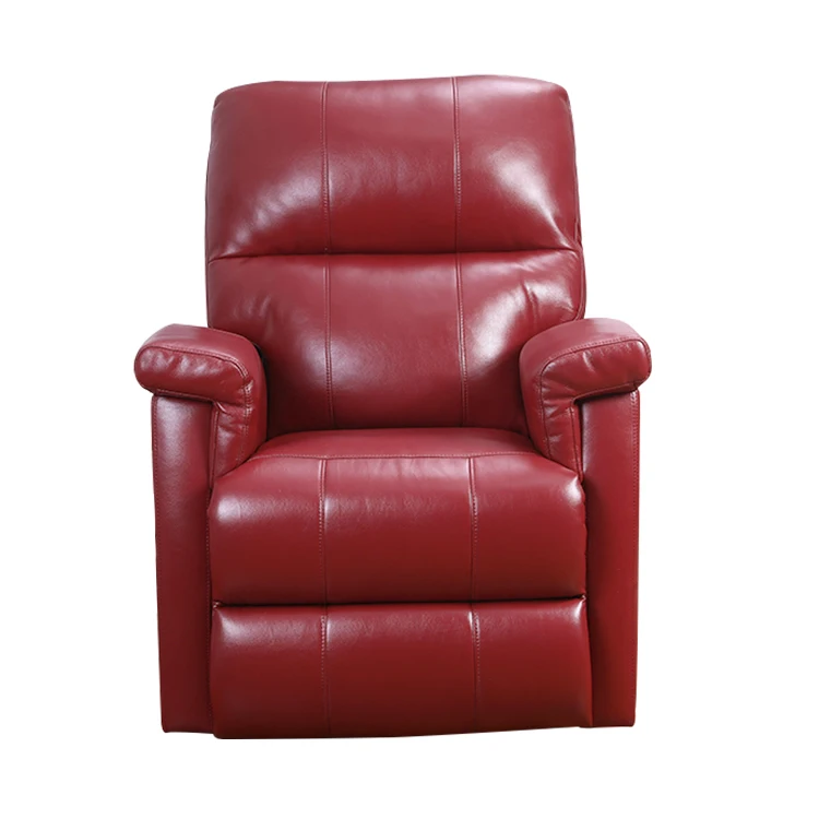 Hot Selling Living Room Furniture Red 100% Leather Soft Comfortable Couch