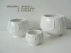 Hot sales Wholesaler Ceramic plant pots indoor succulent pots ceramic outdoor ceramic face planters