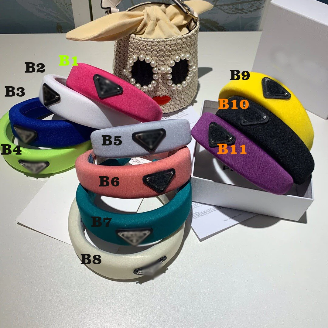 
High quality Pr*da headband solid color hairbands thicken sponge designer headbands wholesale 