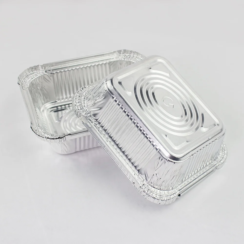 Professional manufacturer custom disposable silver aluminum foil container with logo