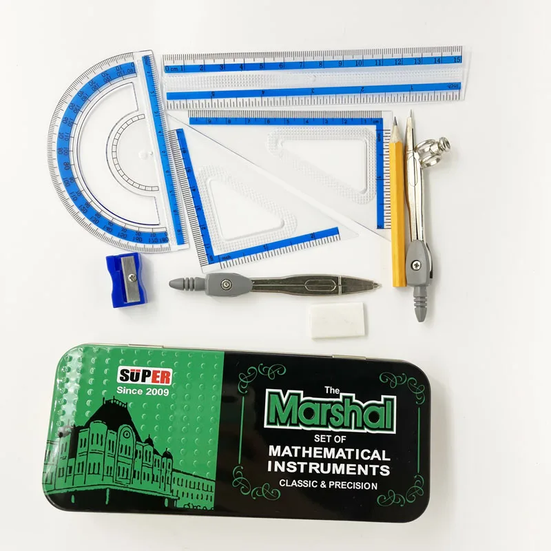 Маршала набор напильников по металлу в виде геометрических фигур математические ящик для инструментов из компас школьников