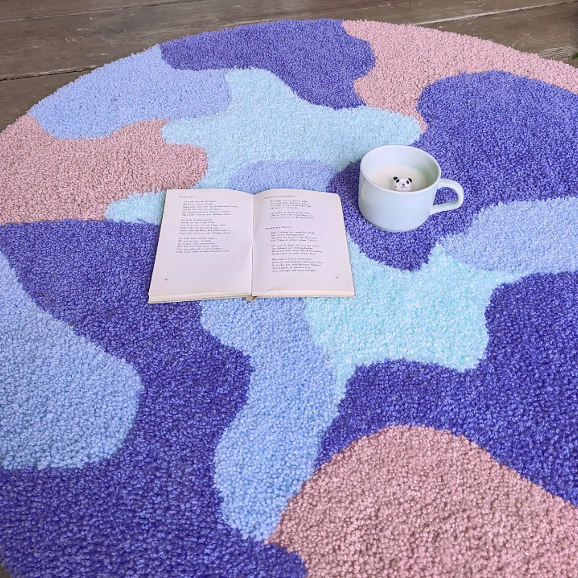 Tufted Microfiber Bath Mat for Bathroom Machine Washable Soft Absorbent Cute Round Bath Mat for Bathroom Sink