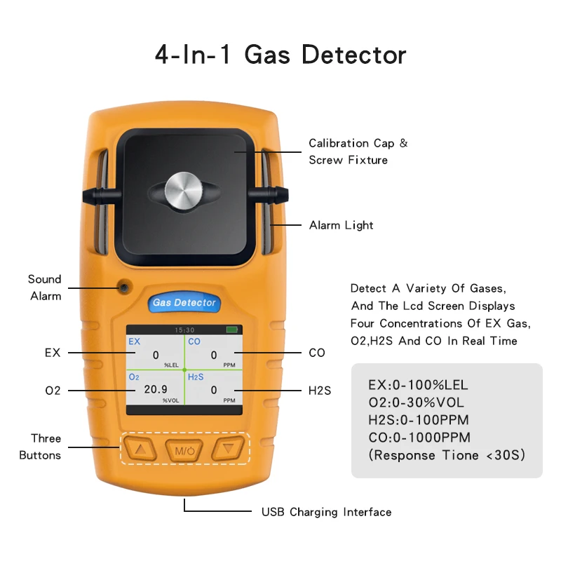 Portable multiple gas detector methane gas detector toxic gas analyzer