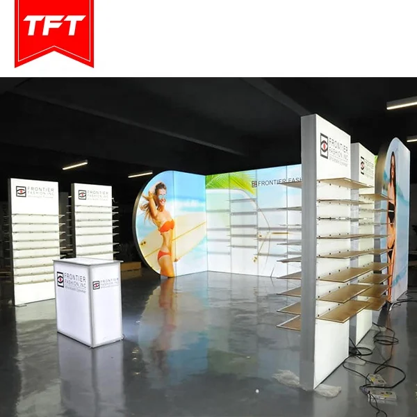 
Lightweight Aluminum Alloy Free Standing Double Sided Backlit Expo Booth Stand Ideas For Trade Shows 