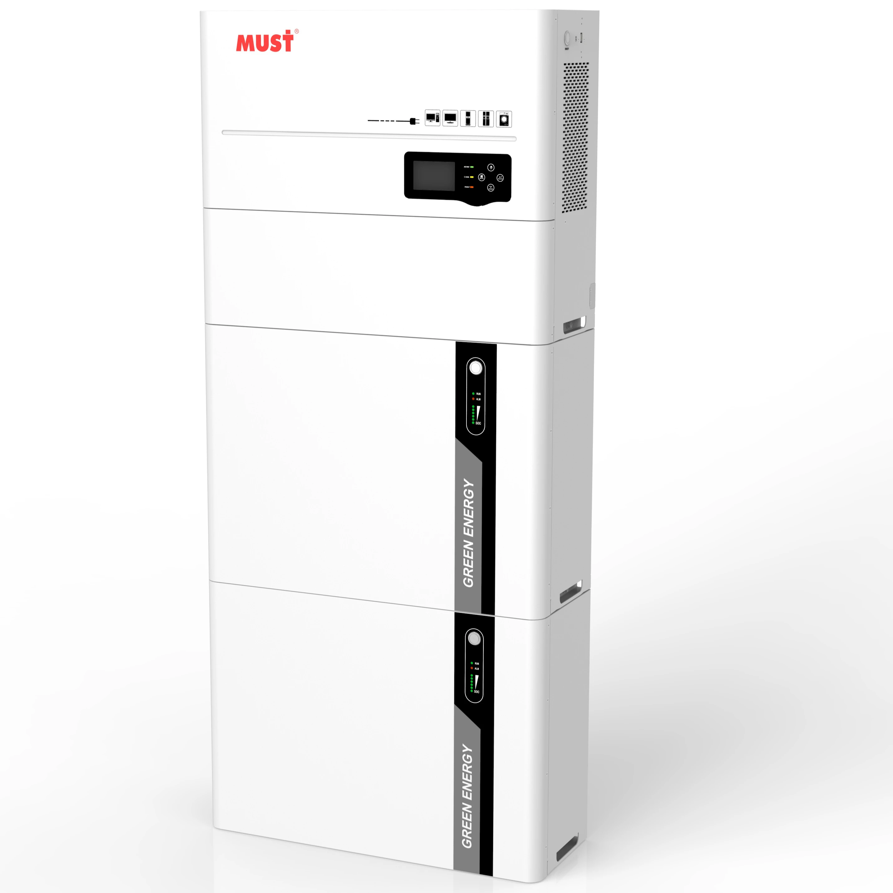 MUST HBP18 ES Powerwall Hybrid Grid 48v Lifepo4 Lithium Ion Battery 10kwh Solar Home Energy Storage System 48v Powerwall