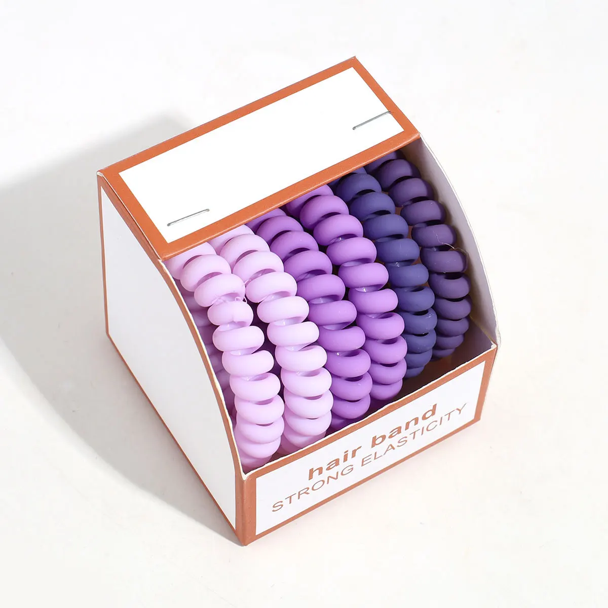 Frosted Plastic Rubber Coil Telephone Cord Wire Hair Ties Scrunchies Twist Hair Rings Bands Ponytail Holders