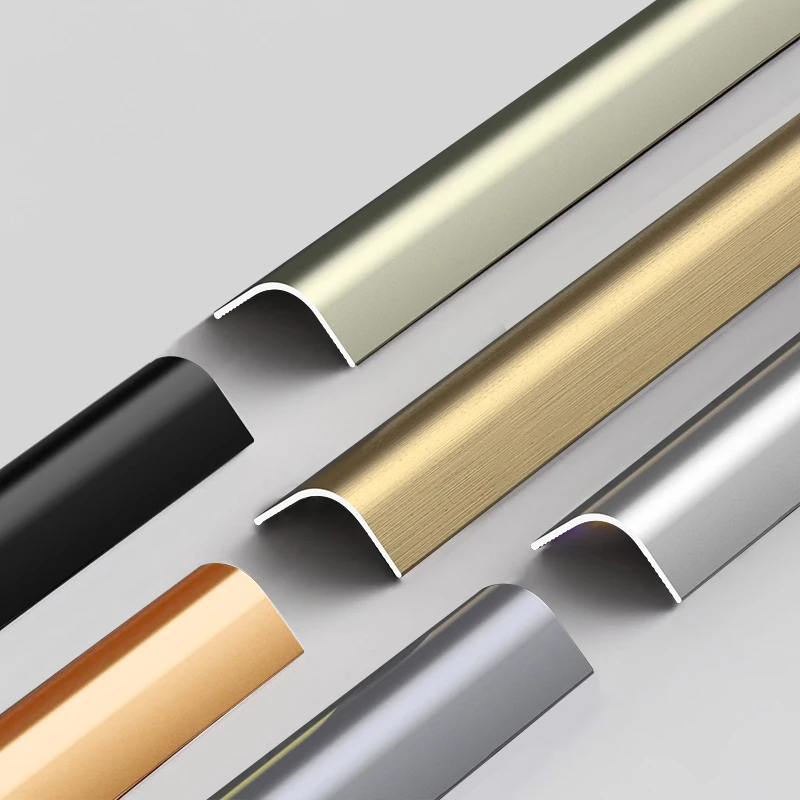 Отделка плитки Заводская индивидуальная напольная металлическая полоса L-образная алюминиевая угловая плитка для стен