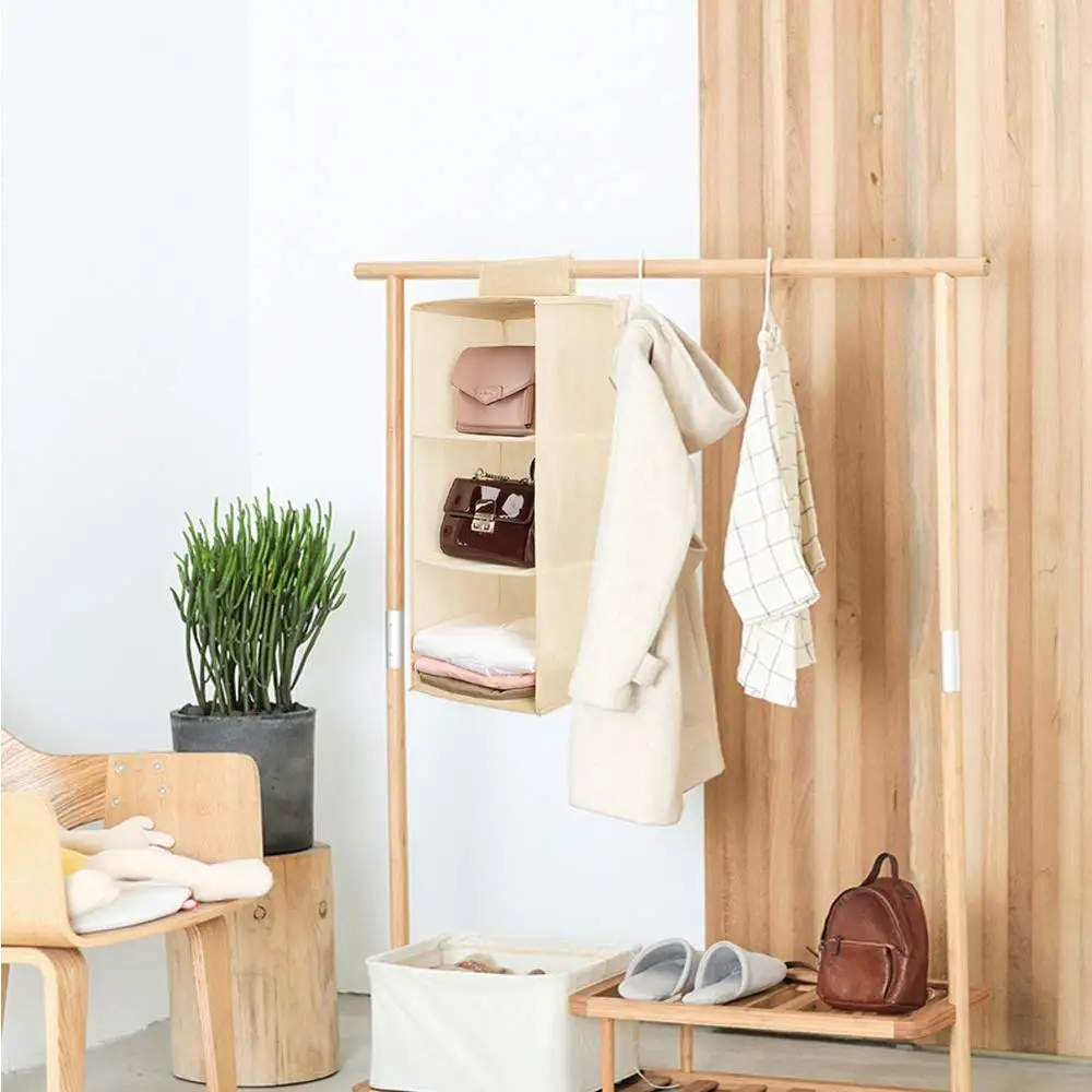 Customized Collapsible clothes Storage Wardrobe shelf Organizer Fashion Hanging  Closet Organizer