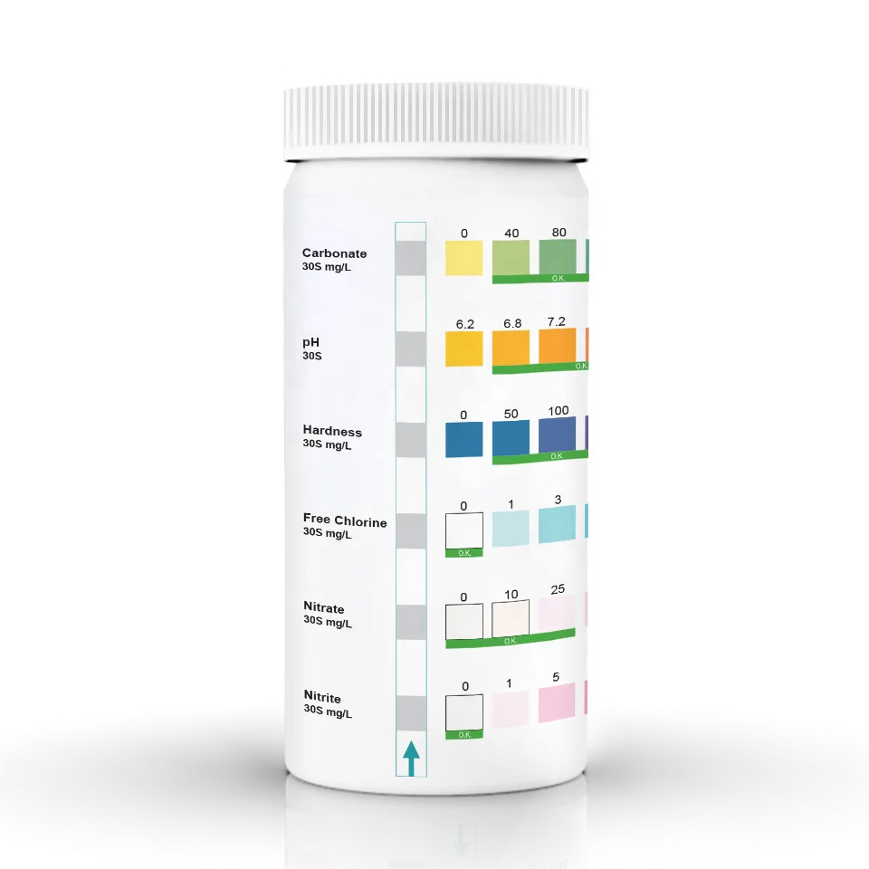6 in 1 Aquarium Test Kit for Freshwater and Saltwater - 125 Aquarium Test Strips with Test Tube & Thermometer - Fast & Accurate