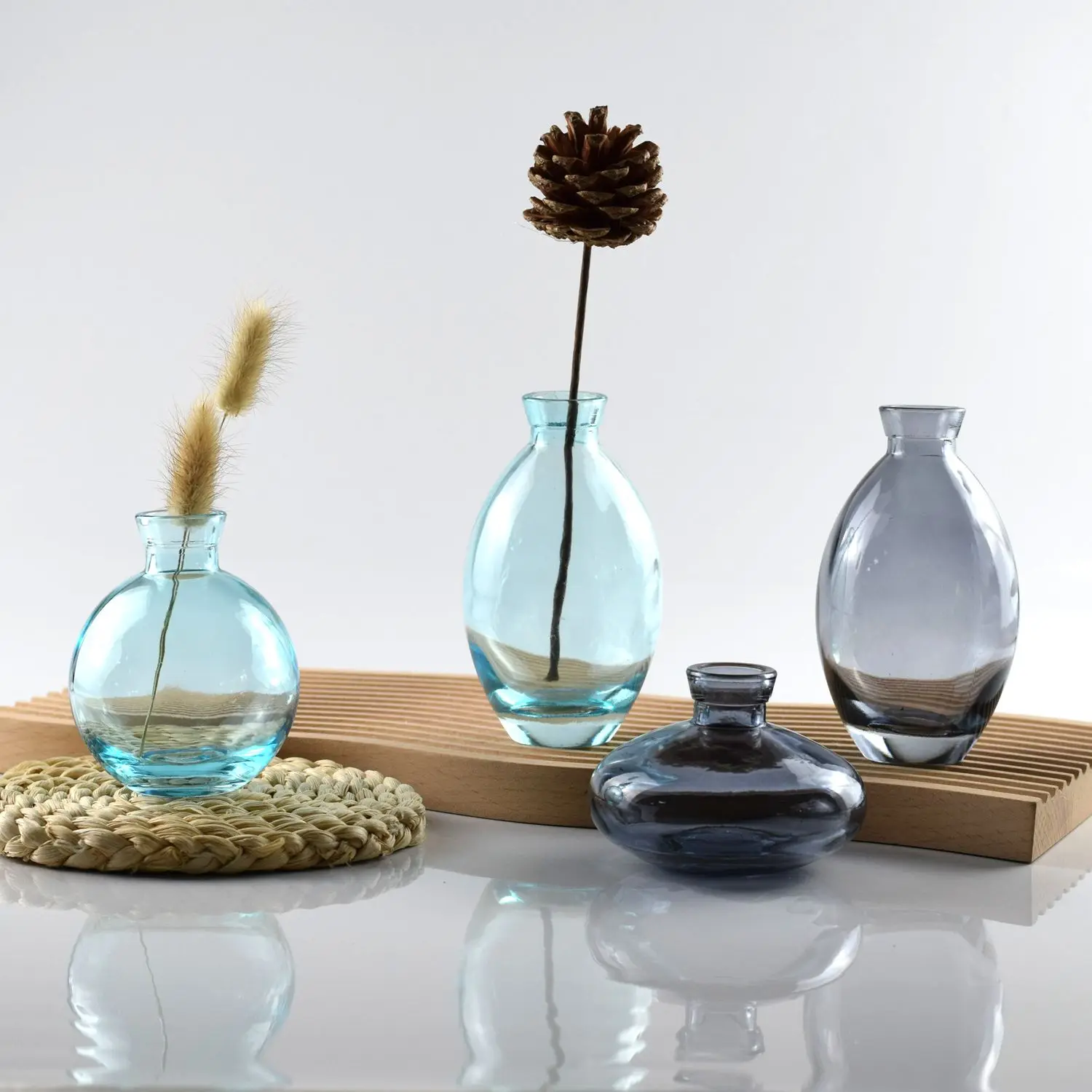 Glass Vase for Wedding Table Home Christmas Decoration Small Glass Bud Vase Set for Flowers Vintage Flower Vase in Bulk Cute