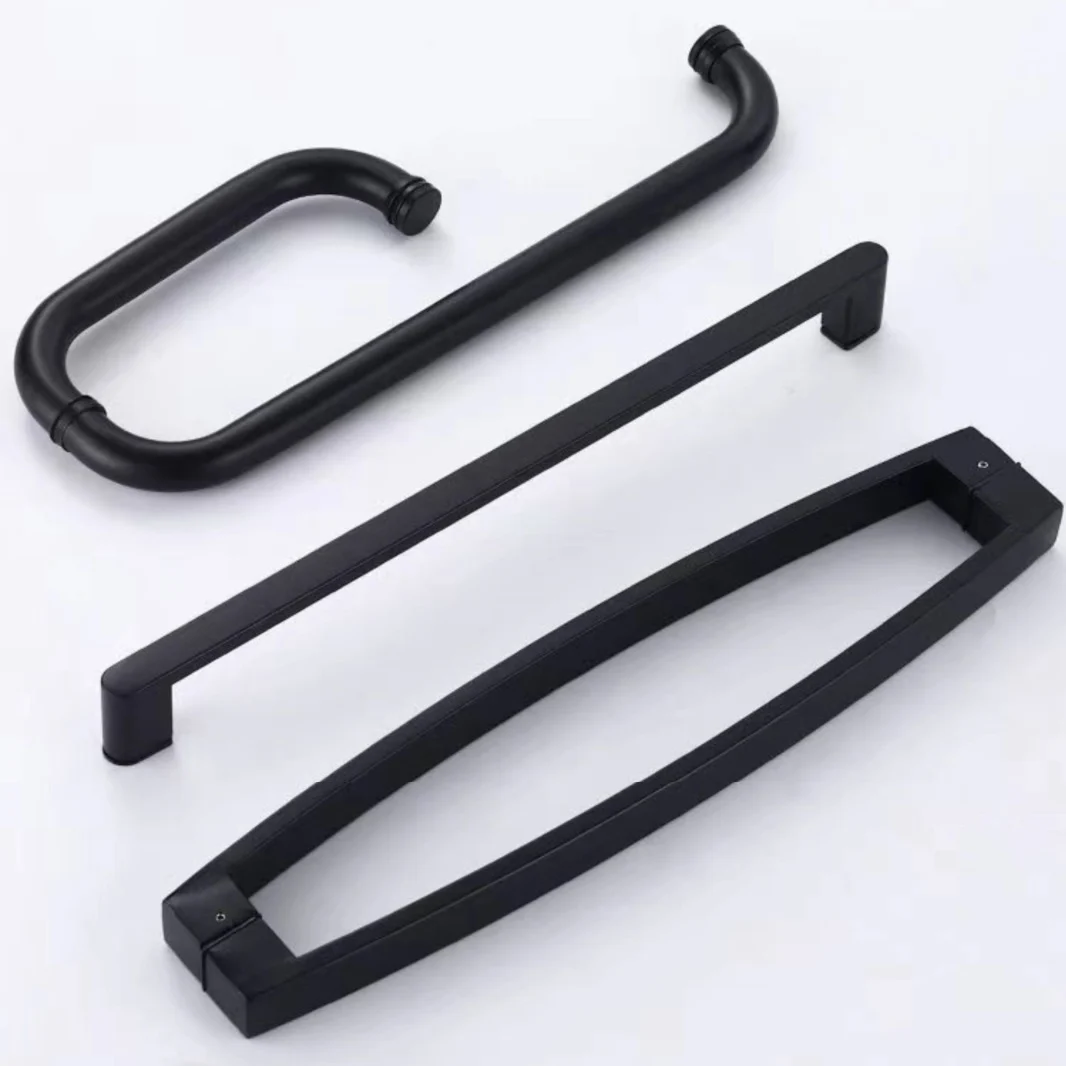 Glass Door Pull Handle Matt Black H Shape Stainless Steel 304 316 OEM Sliding Door Window Handle