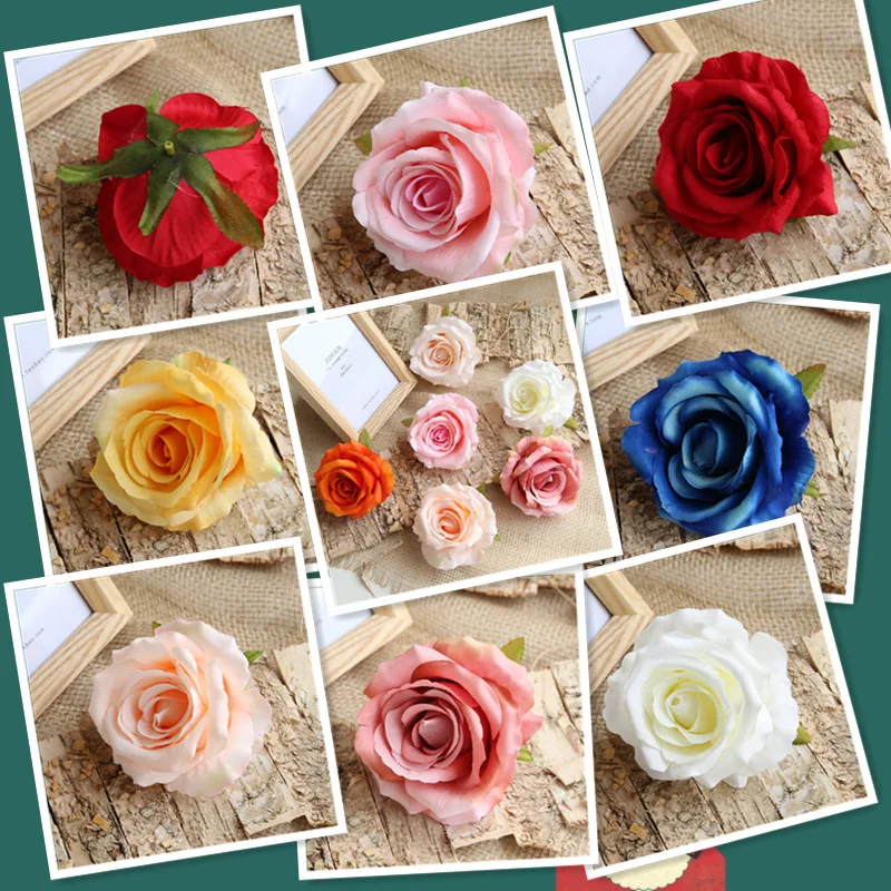 MGT007 DIY velvet Natural rose flower heads home wedding decoration flower arrangement making
