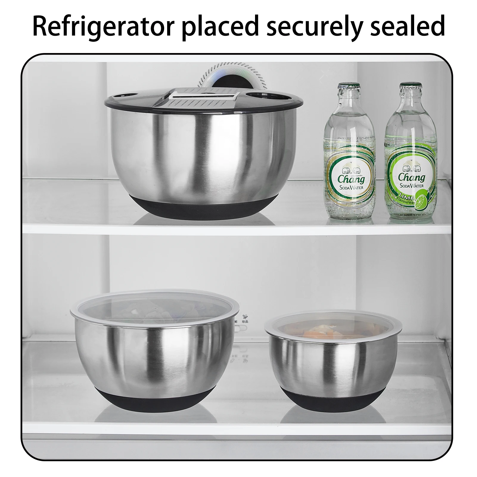 3 in 1 mixing bowl Nesting Bowls with Grater Attachments Food containers with lids salad mixing bowls for Mixing & Serving