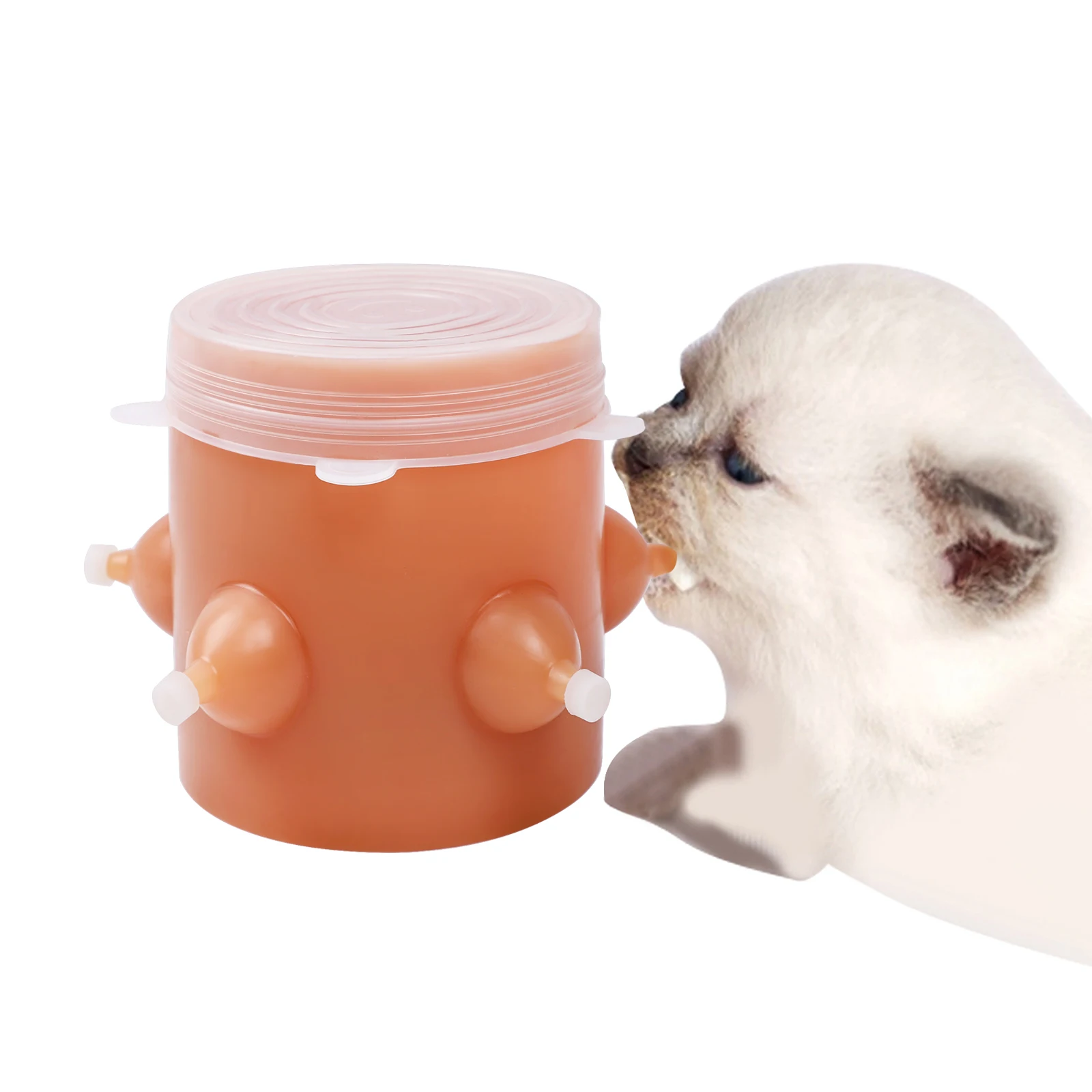 
silicone 5 nipple puppy feeder nipple silicone puppy feeder puppy nursemaid bubble milk bowl 