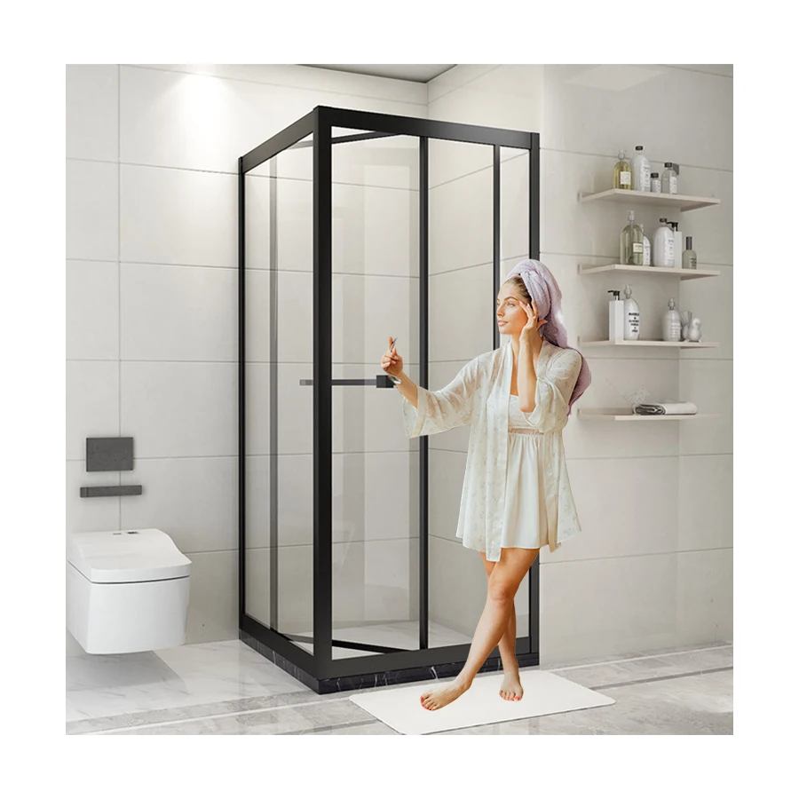 MH-SR-CHCP090S Bathroom Frames Modern Series Restrooms Aluminum plexiglass shower doors Units Bathroom Corner Shower Enclosures
