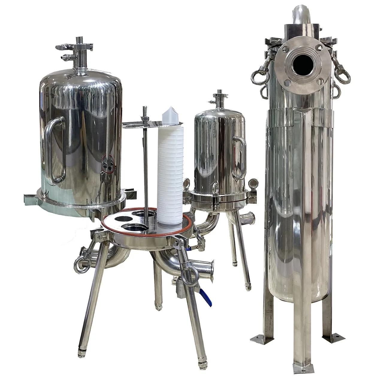 Engine Water Purification Multi-Chamber Stainless Steel Cartridge Filter Housing with Pressure Vessel Core Components