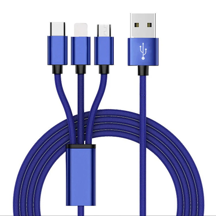 3 in 1 USB charging cable for XR XS Max 11 12Pro Max micro type C USB cable