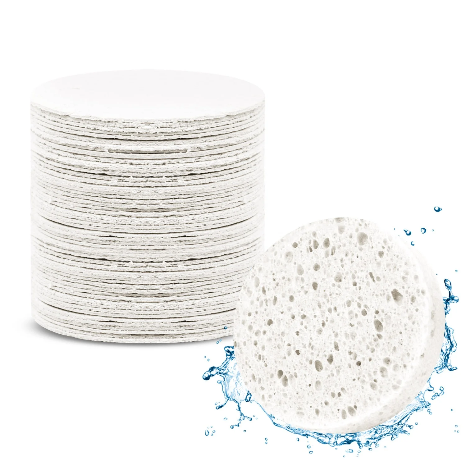 Good Selling White 20 pcs per box of Compressed Cellulose Facial Sponge For Deep Facial Cleansing Exfoliating Facial SPA Massage