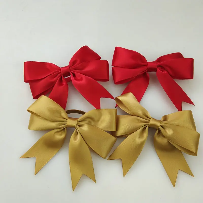 Elastic Satin Ribbon Flower Bows for Wine Bottle Neck Decoration Customizable Colors for Parties and Events
