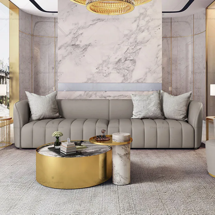 
Italy 3 Seat furniture modern living room leather sofa white 