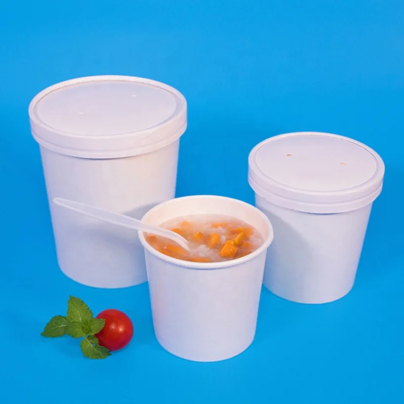 high quality customized Salad Container Take Away Soup kraft Paper Bowl For Food with lid
