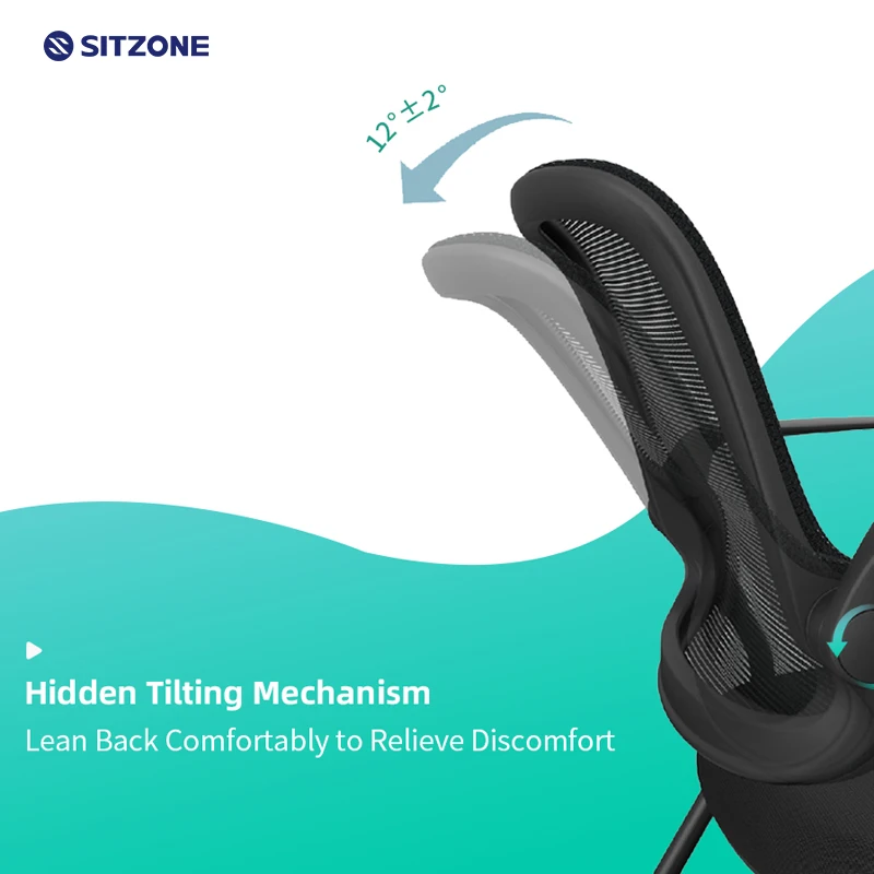 Sitzone Adjustable Ergonomic School Student Training Chair Mesh Seat with Writing Tablet Office Conference Visitor Chairs