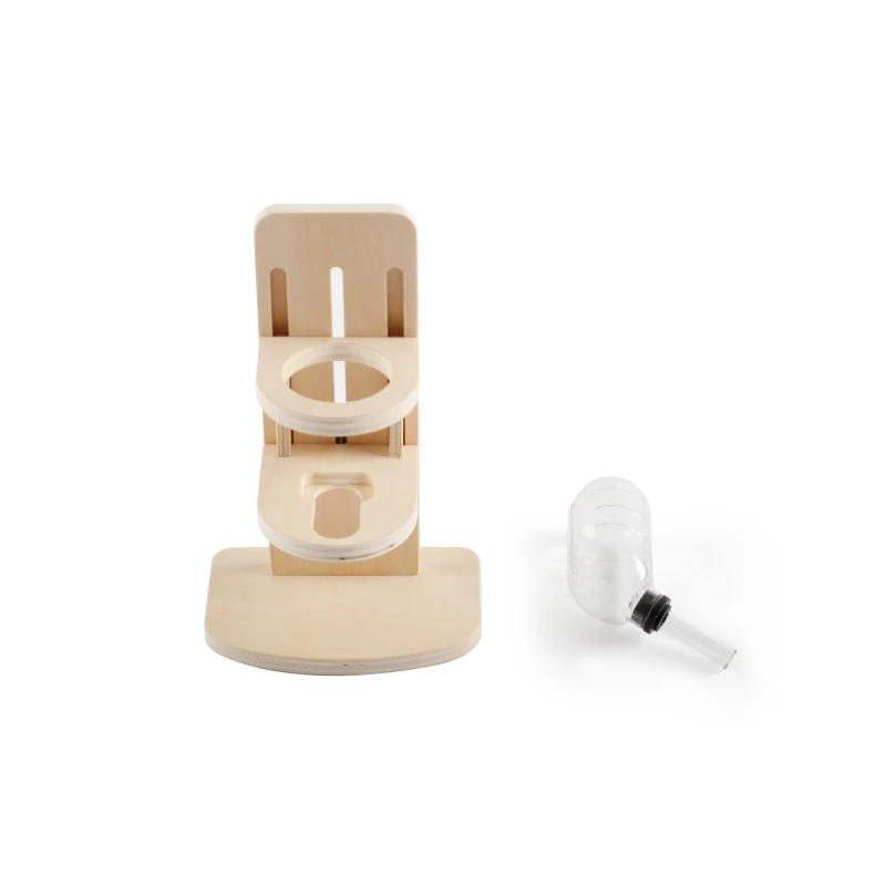 Self-Designed Wooden Holder Hamster Drinking Bottle Hamster Water Feeder Hamster Water Bottle