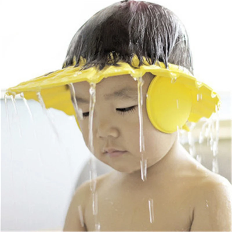 wholesale hot sell organic silicon protector baby take bathing shower ear eye head cover washing Hair Hat