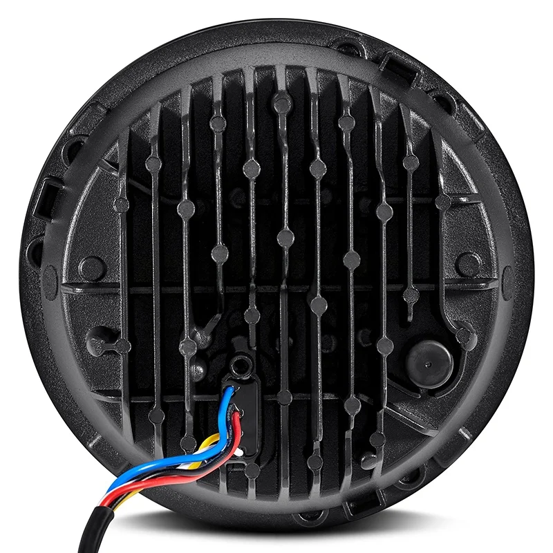 7 Inch Round Black Projector High Low Beam Amber Turn Signal LED Headlights With Switchback DRL Compatible For Jeep JL Jk Tj