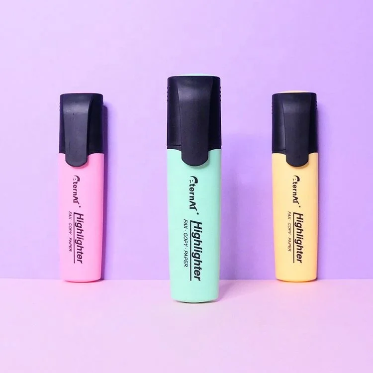 Customized quality guaranteed neon 6 color highlighter marker pen set pastel color macaron highlighter