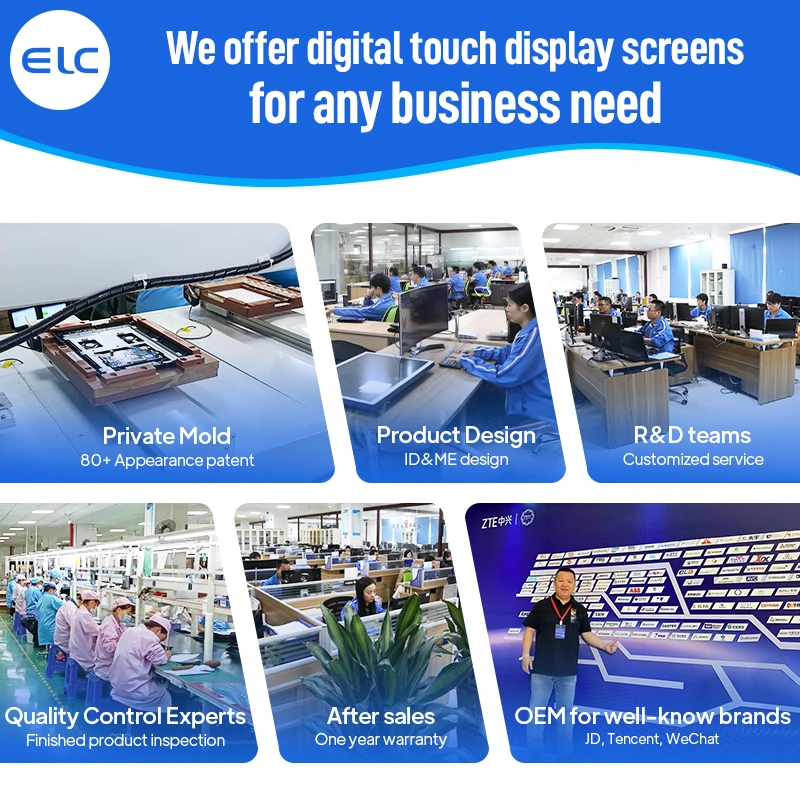 Commercial 32 inch wall mounted lcd touch screen Rk3588 WiFi 6 restaurant advertising player android kiosk digital signage
