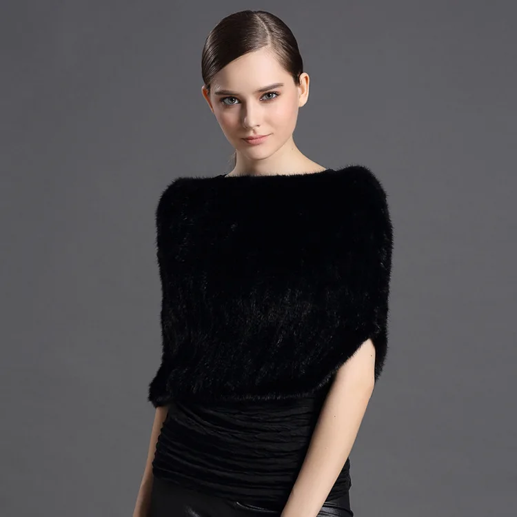 New styles Lady mink woven scarf shawl dual-use thickened fur neck pullover